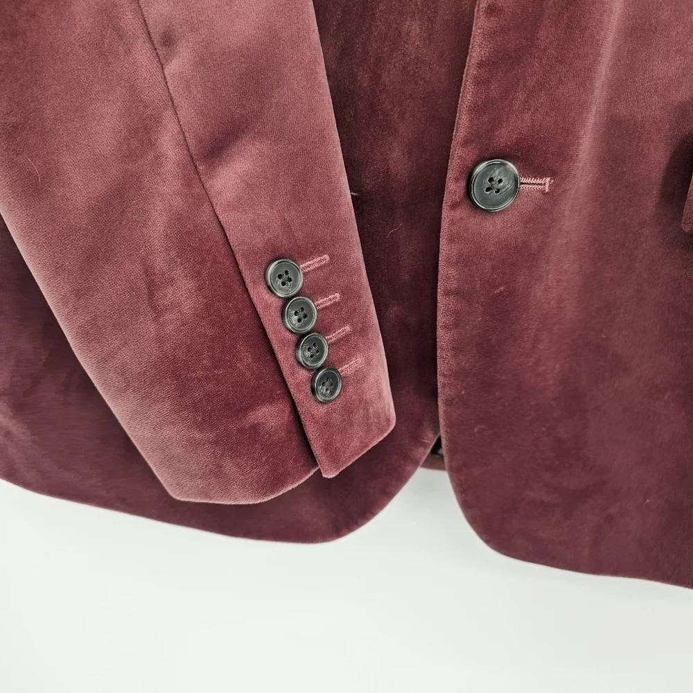 INC International Concepts Slim Fit Velveteen Mauve Blazer Mens Size Large